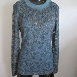 GUESS crochet lace open weave top